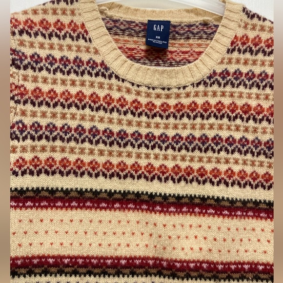The Gap Tan & Red Short-Sleeve Sweater Size XS - Picture 2 of 4